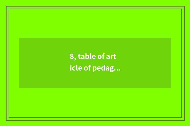 8, table of article of pedagogic gout activity?