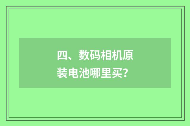 四、数码相机原装电池哪里买？