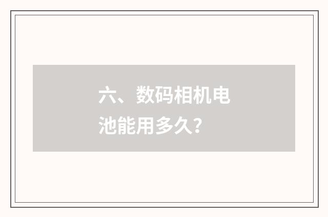 六、数码相机电池能用多久？