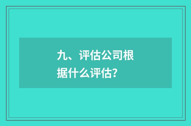 九、评估公司根据什么评估？