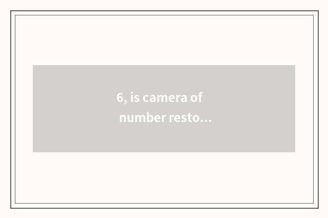 6, is camera of number restoring ancient ways recommended?