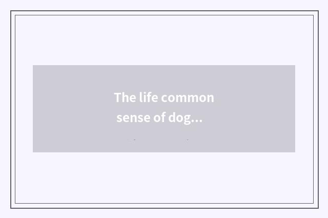 The life common sense of dog dog?