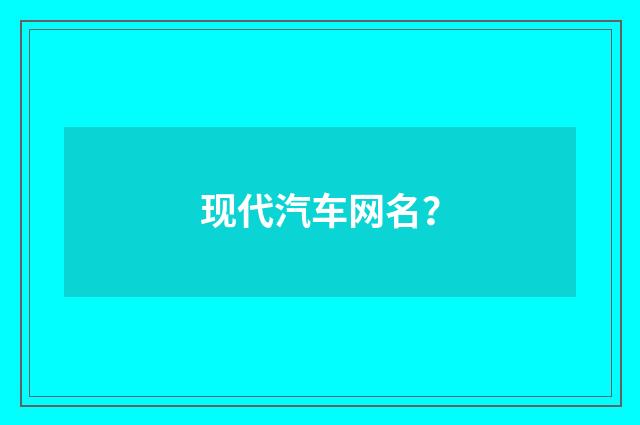 现代汽车网名?