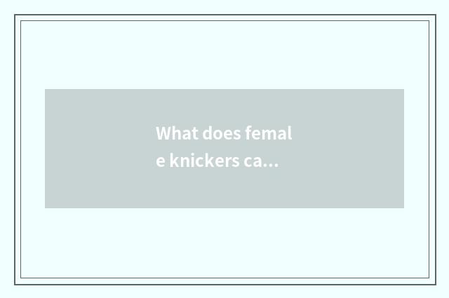 What does female knickers call?