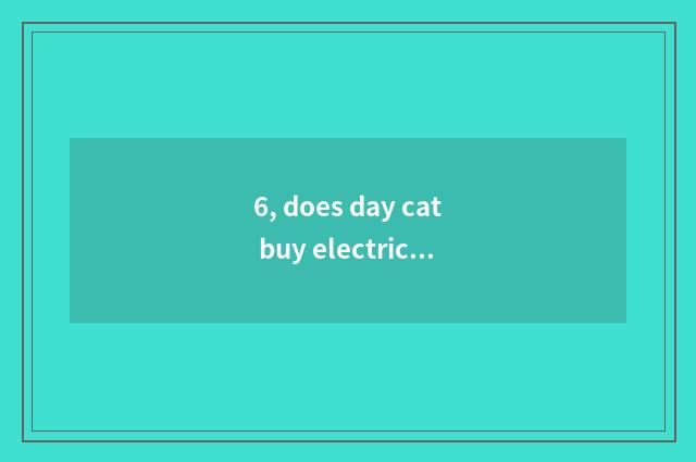 6, does day cat buy electric equipment reliable?