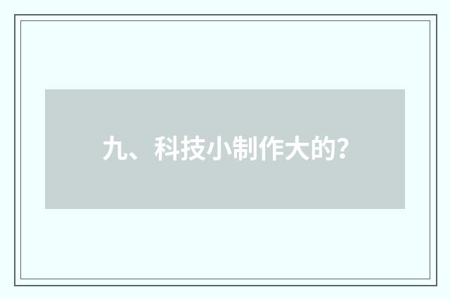 九、科技小制作大的？