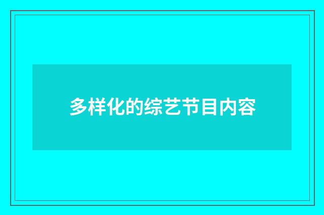 多样化的综艺节目内容