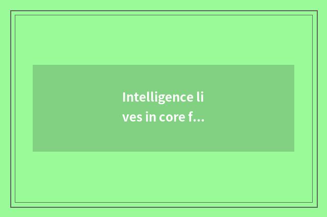 Intelligence lives in core function of the system