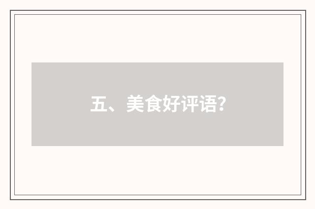 五、美食好评语？