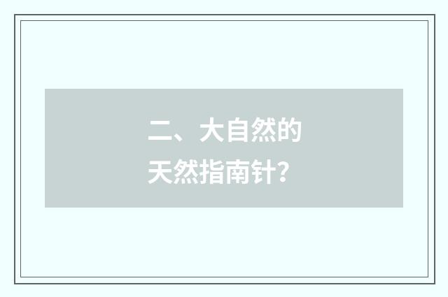 二、大自然的天然指南针？