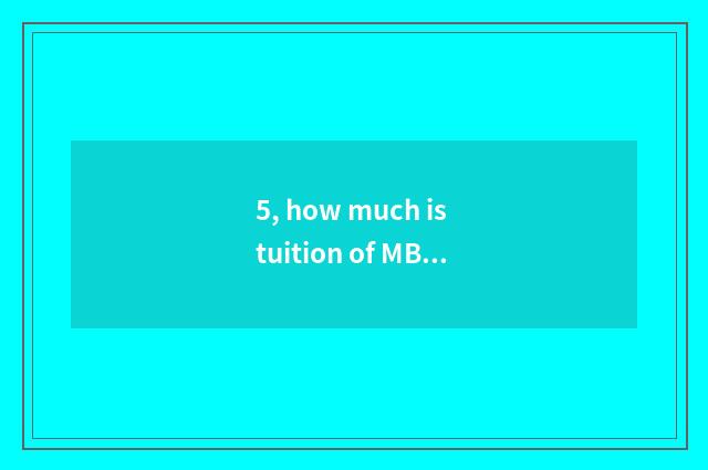5, how much is tuition of MBA of university of Shanghai finance and economics 17