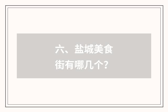 六、盐城美食街有哪几个？