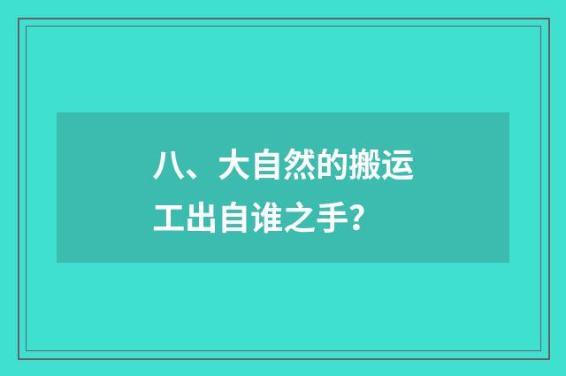 八、大自然的搬运工出自谁之手？