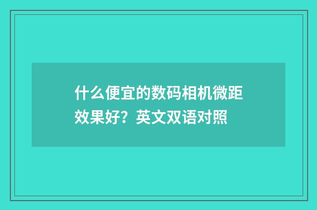 什么便宜的数码相机微距效果好？英文双语对照