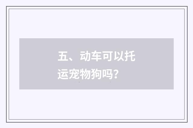 五、动车可以托运宠物狗吗？
