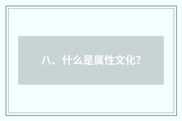 八、什么是属性文化？