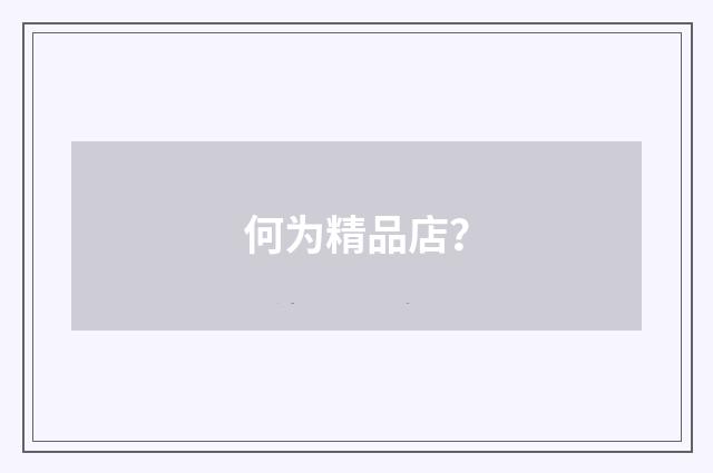 何为精品店？