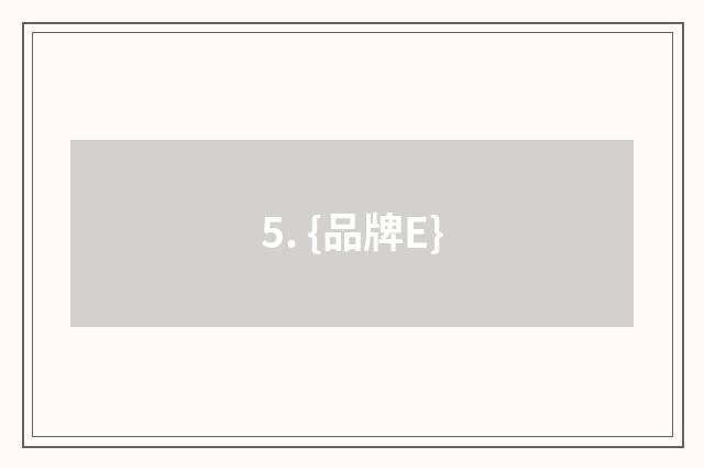 5. {品牌E}