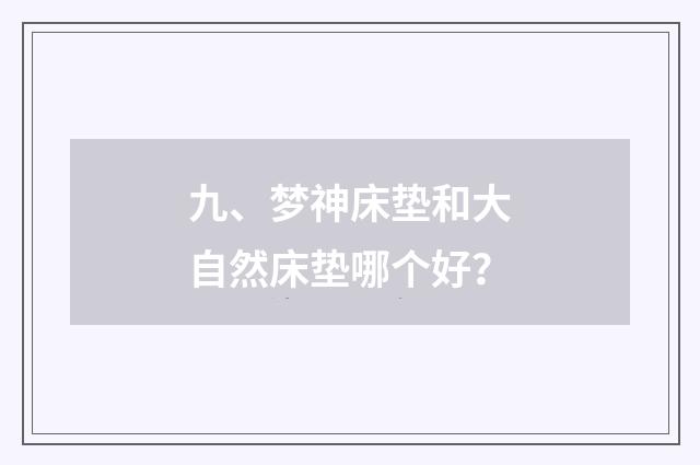 九、梦神床垫和大自然床垫哪个好？