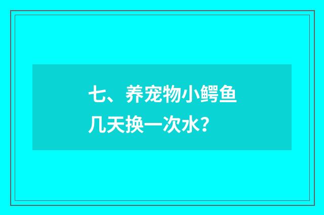 七、养宠物小鳄鱼几天换一次水？