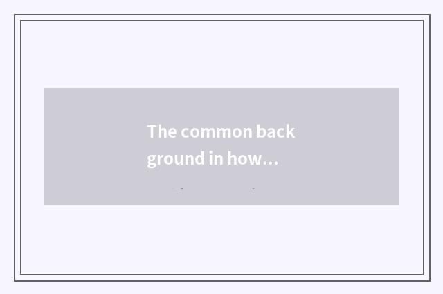 The common background in how using studio pats is style old?