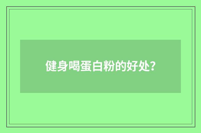 健身喝蛋白粉的好处？