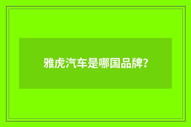 雅虎汽车是哪国品牌？