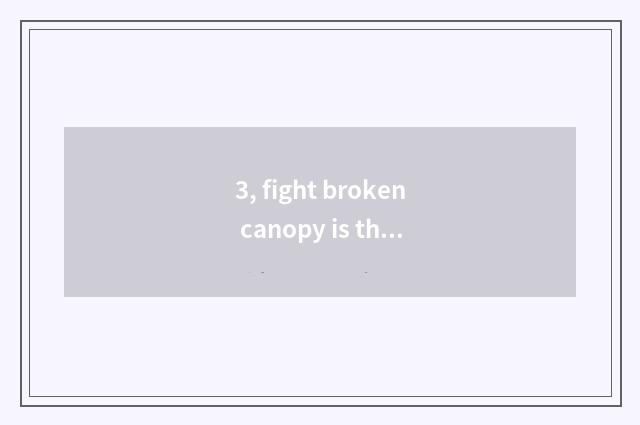3, fight broken canopy is this what game game?