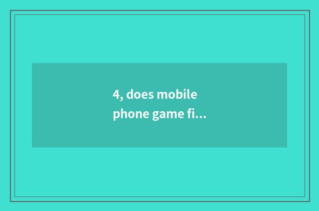 4, does mobile phone game fight broken canopy strategy?