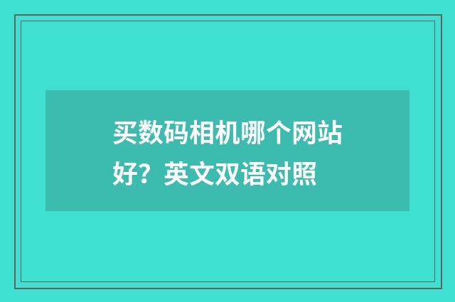 买数码相机哪个网站好？英文双语对照