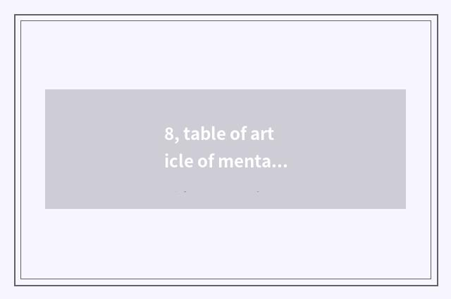 8, table of article of mental health of high school student?