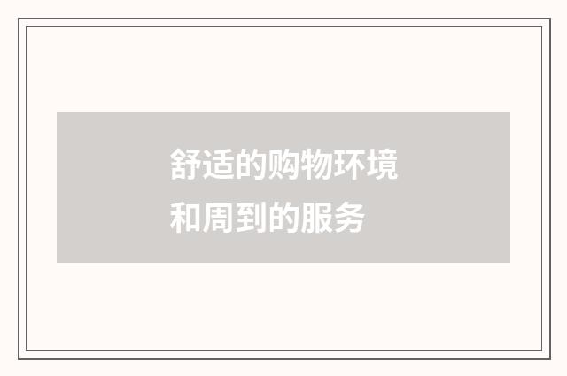 舒适的购物环境和周到的服务