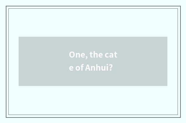 One, the cate of Anhui?