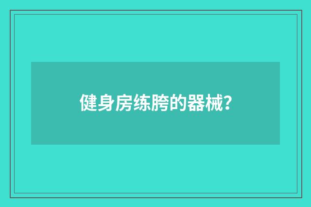 健身房练胯的器械？