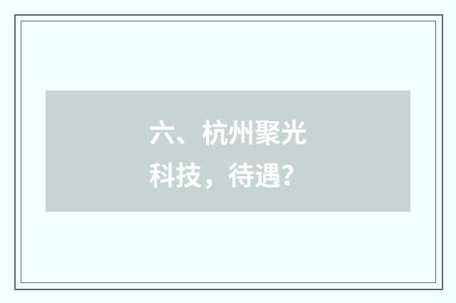 六、杭州聚光科技，待遇？