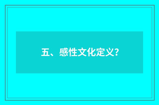 五、感性文化定义？