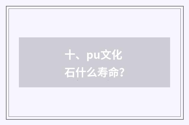 十、pu文化石什么寿命？