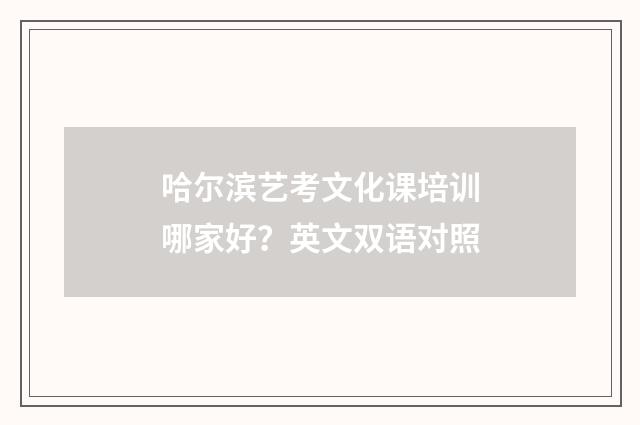 哈尔滨艺考文化课培训哪家好？英文双语对照