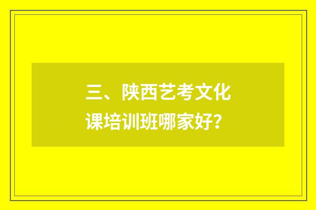 三、陕西艺考文化课培训班哪家好？