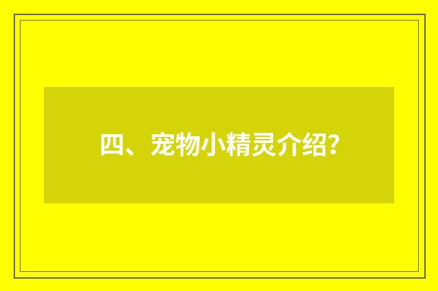 四、宠物小精灵介绍？
