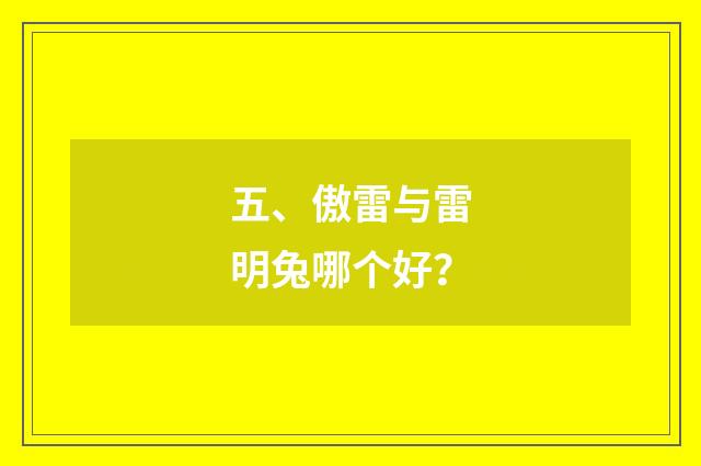 五、傲雷与雷明兔哪个好？