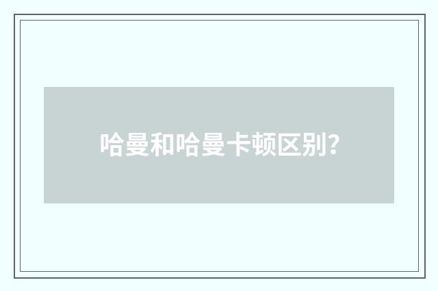 哈曼和哈曼卡顿区别？