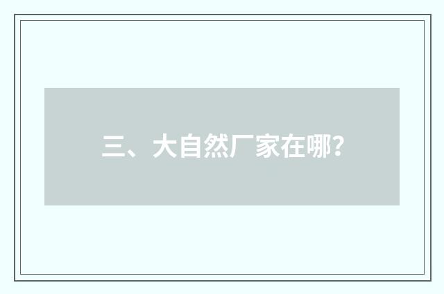 三、大自然厂家在哪？