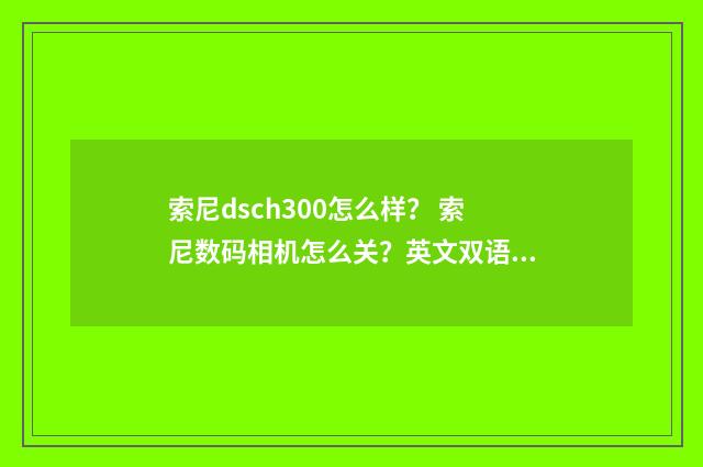 索尼dsch300怎么样？ 索尼数码相机怎么关？英文双语对照