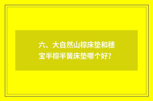 六、大自然山棕床垫和穗宝半棕半簧床垫哪个好？
