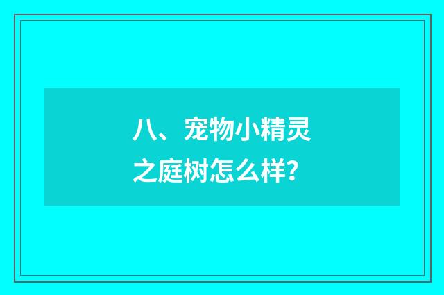 八、宠物小精灵之庭树怎么样？