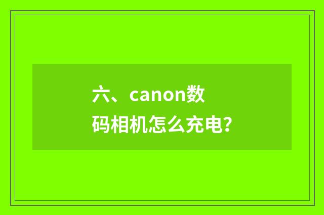 六、canon数码相机怎么充电？