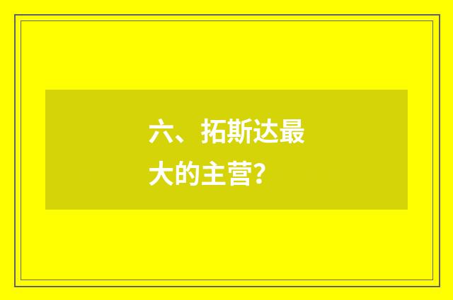 六、拓斯达最大的主营？