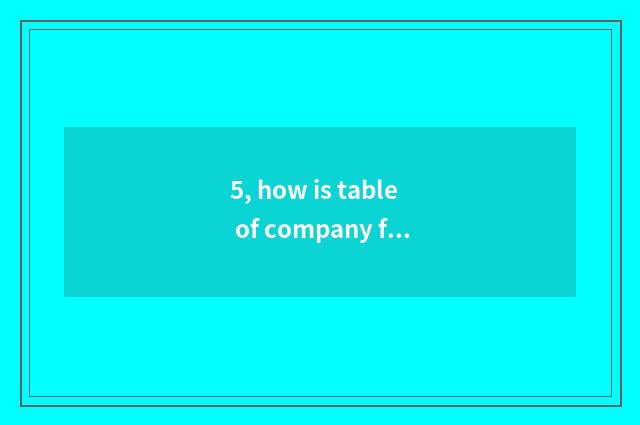 5, how is table of company food festival language written?