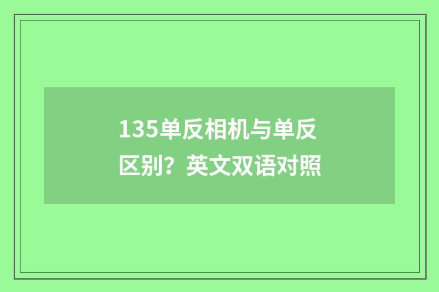 135单反相机与单反区别？英文双语对照